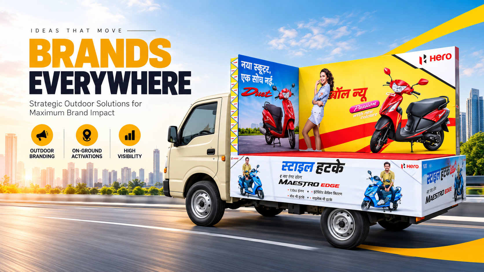 Moving truck outdoor advertising campaign